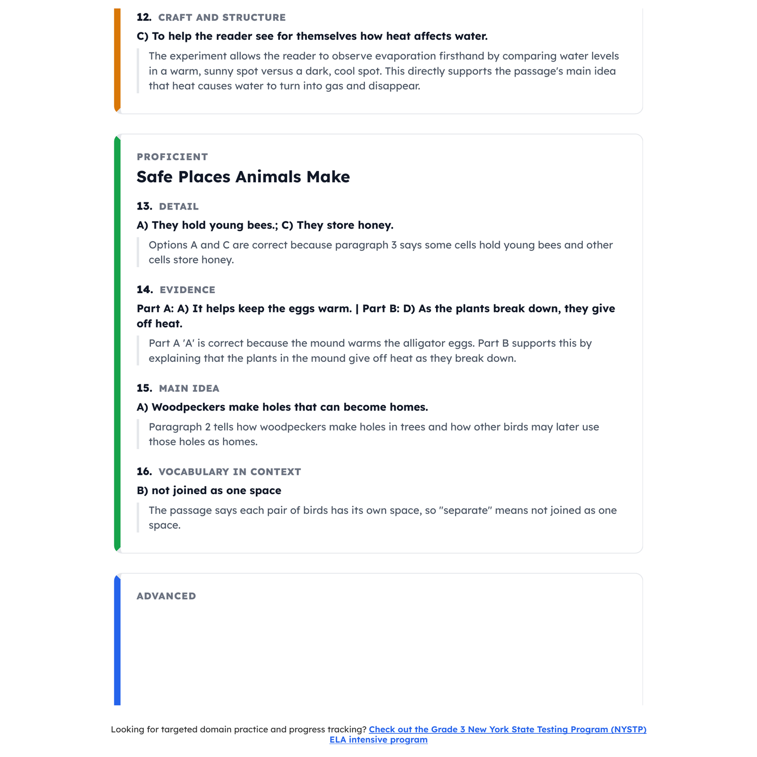 New York NYSTP ELA Test Simulation | 3rd Grade | All 4 Levels (383-494) preview 4