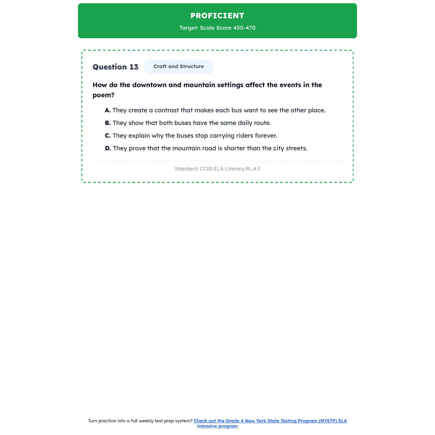 New York NYSTP ELA Test Simulation | 4th Grade | All 4 Levels (371-493) preview 3