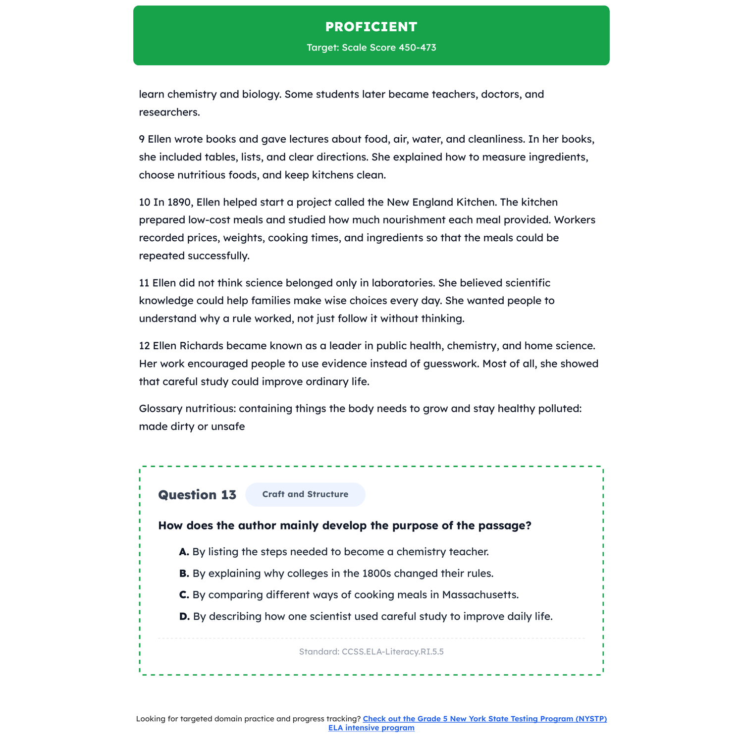 New York NYSTP ELA Test Simulation | 5th Grade | All 4 Levels (373-504) preview 3