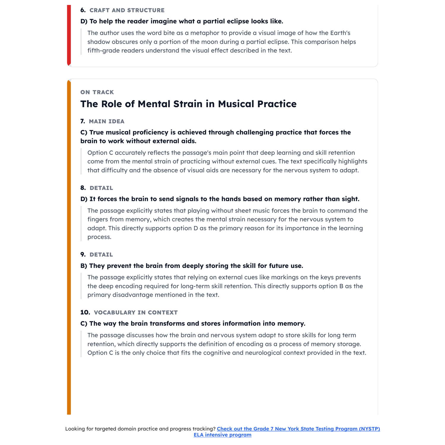 New York NYSTP ELA Test Simulation | 7th Grade | All 4 Levels (363-502) preview 4