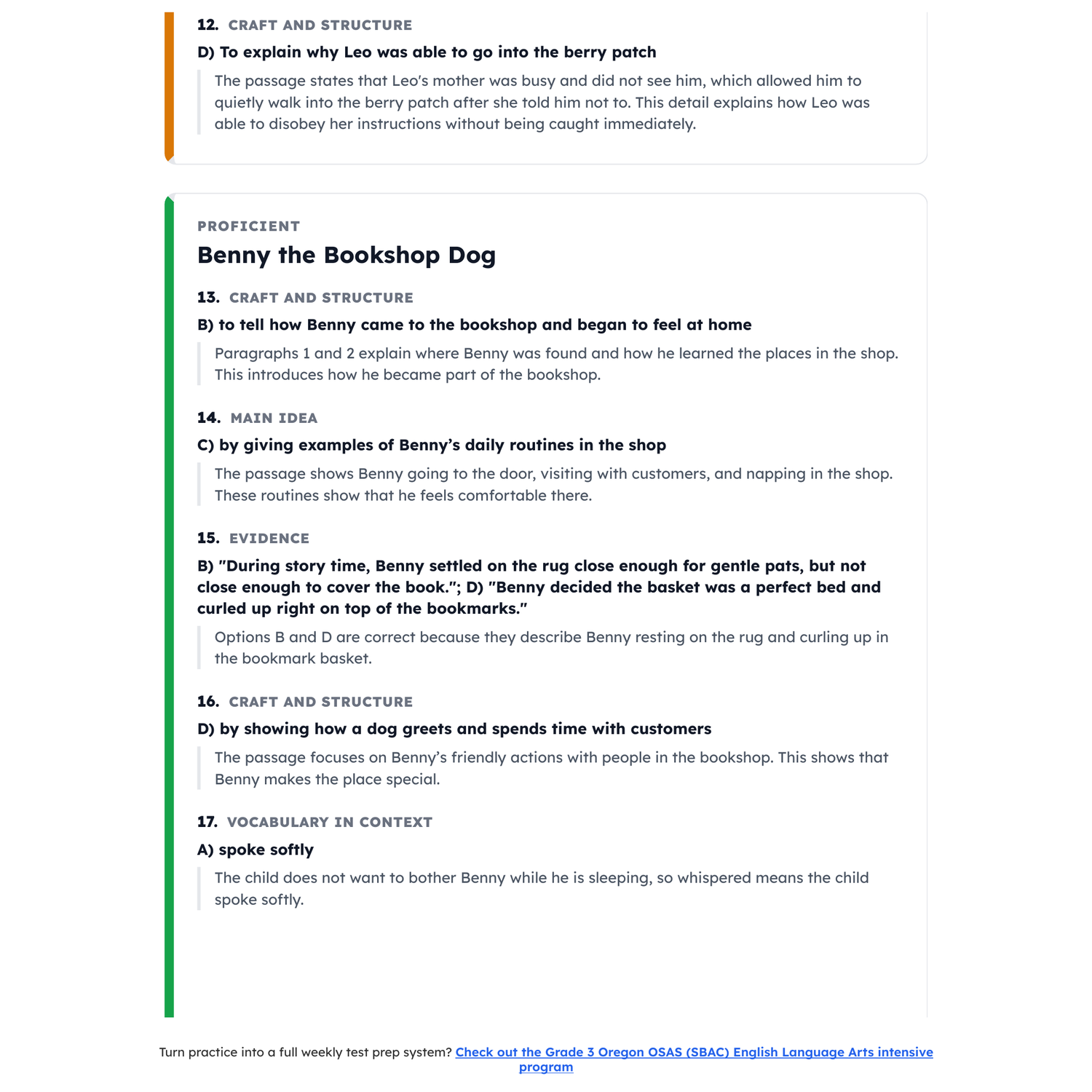 Oregon OSAS (SBAC) ELA Test Simulation | 3rd Grade | All 4 Levels (2367-2490+) preview 4