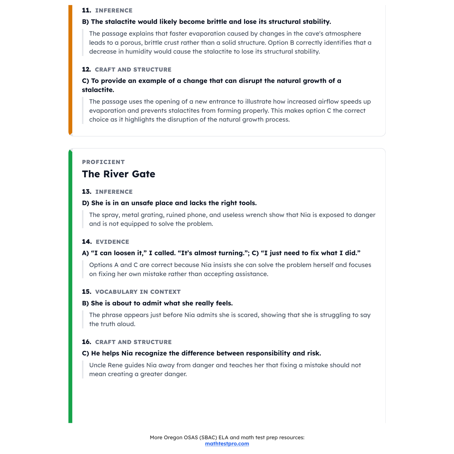 Oregon OSAS (SBAC) ELA Test Simulation | 7th Grade | All 4 Levels (2479-2649+) preview 4
