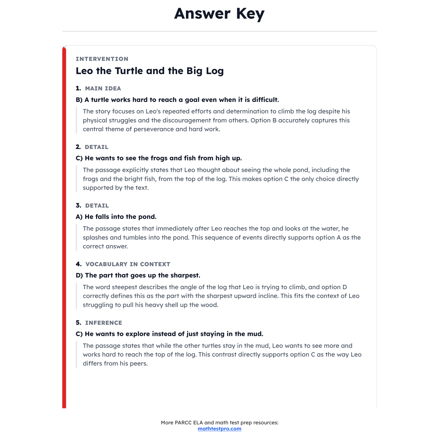 PARCC ELA Test Simulation | 3rd Grade | All 4 Levels (Scale Score 650-850) preview 4