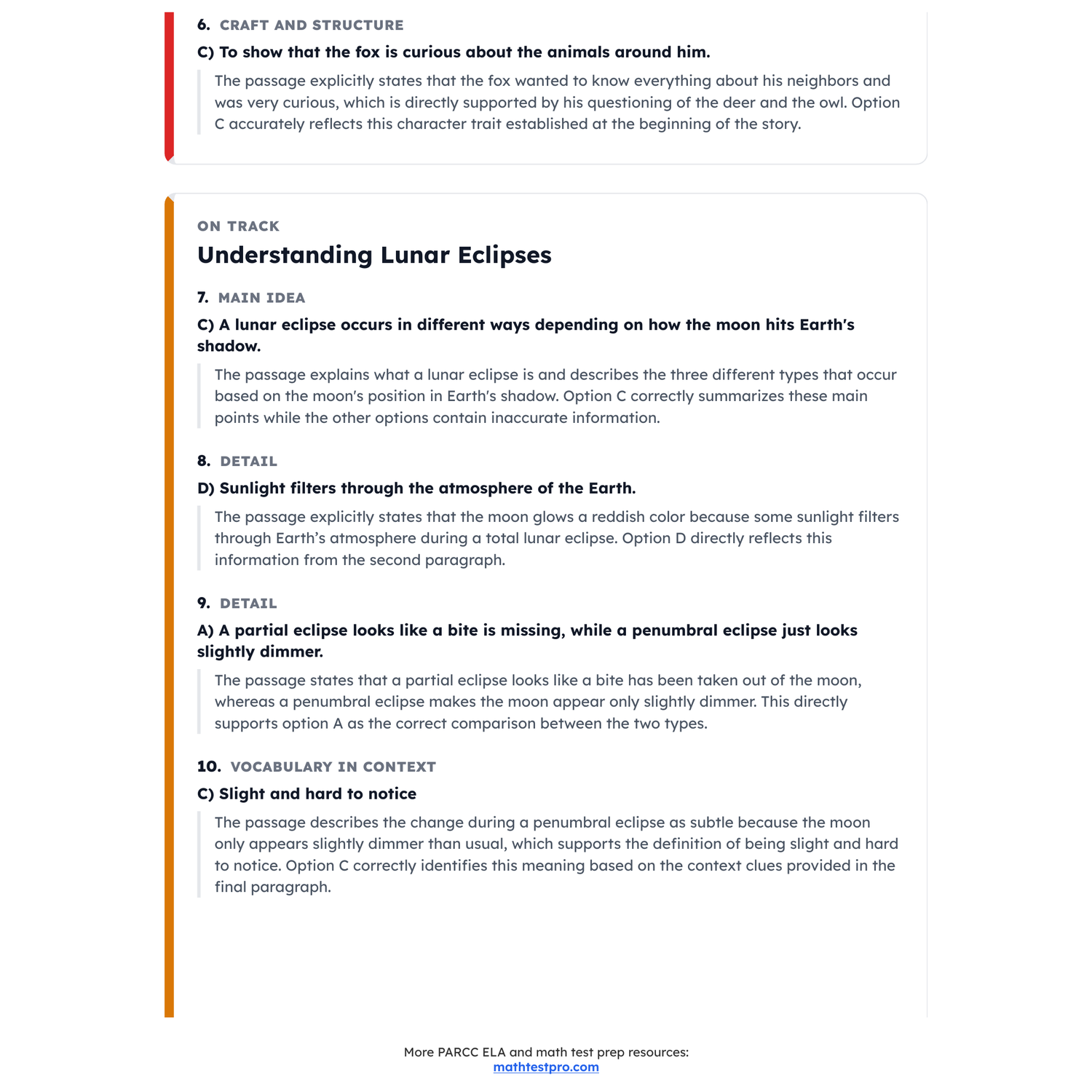 PARCC ELA Test Simulation | 5th Grade | All 4 Levels (Scale Score 650-850) preview 4