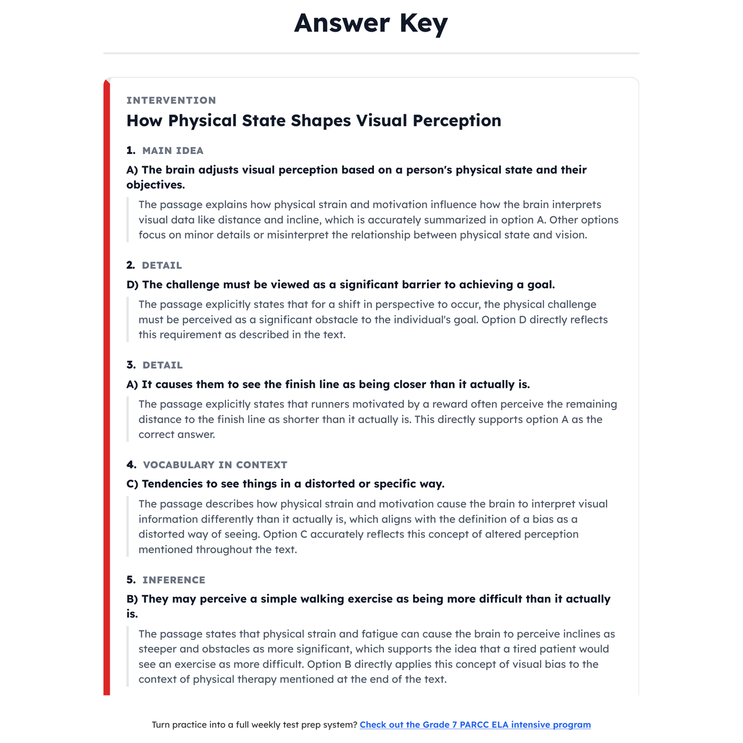 PARCC ELA Test Simulation | 7th Grade | All 4 Levels (Scale Score 650-850) preview 4