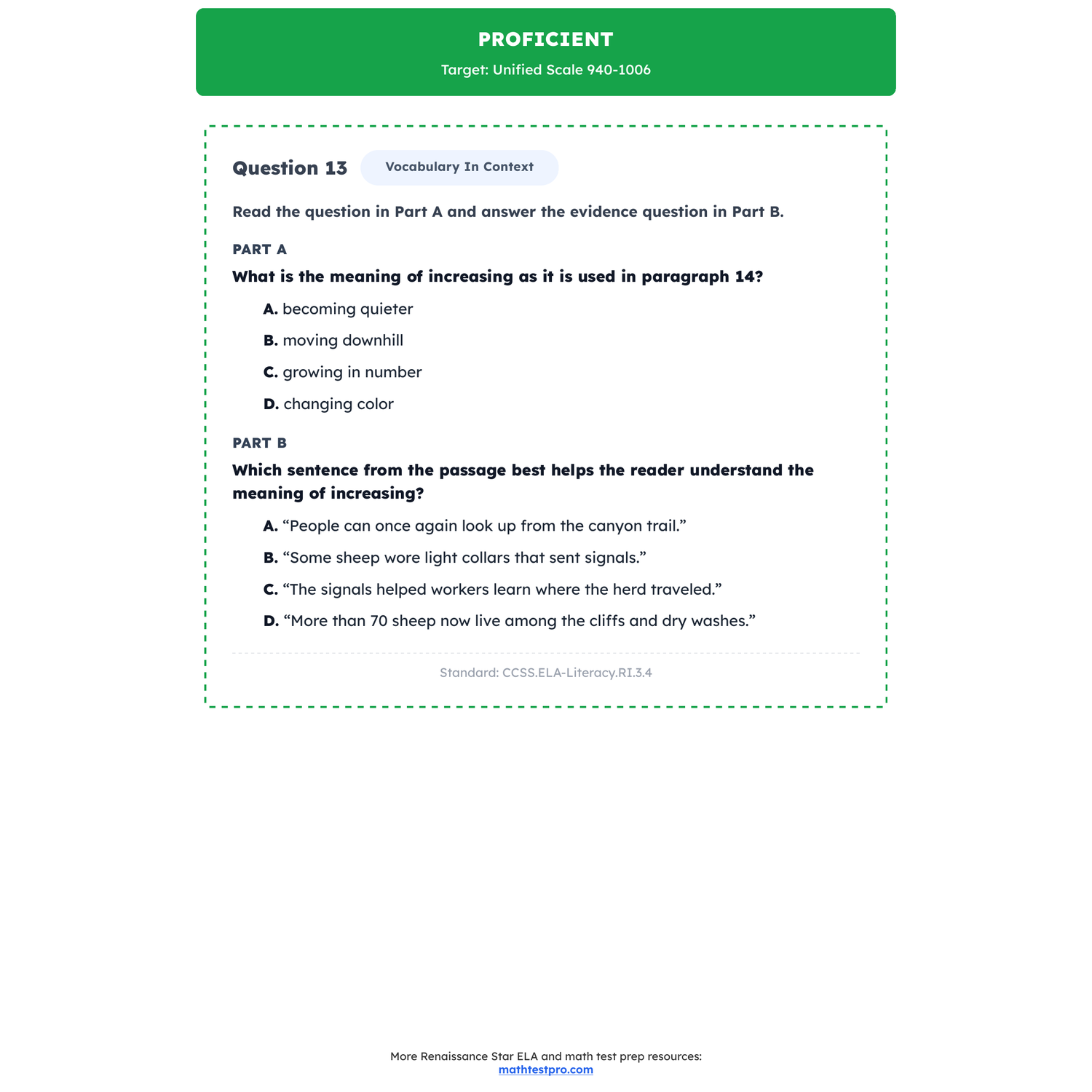 Renaissance Star ELA Test Simulation | 3rd Grade | All 4 Levels (902-1007+) preview 3