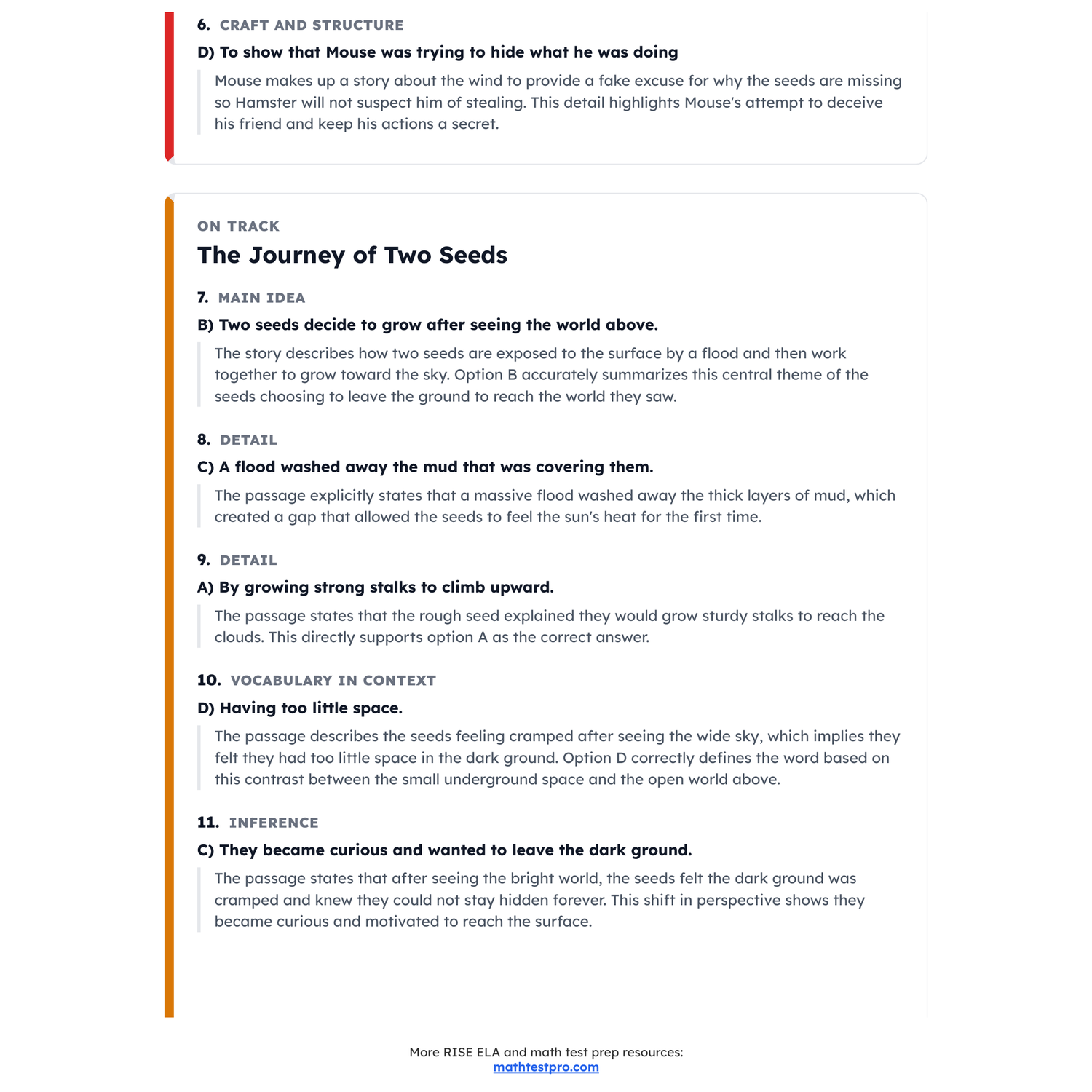 Utah RISE ELA Test Simulation | 4th Grade | All 4 Levels (Scale Score 323-442+) preview 4