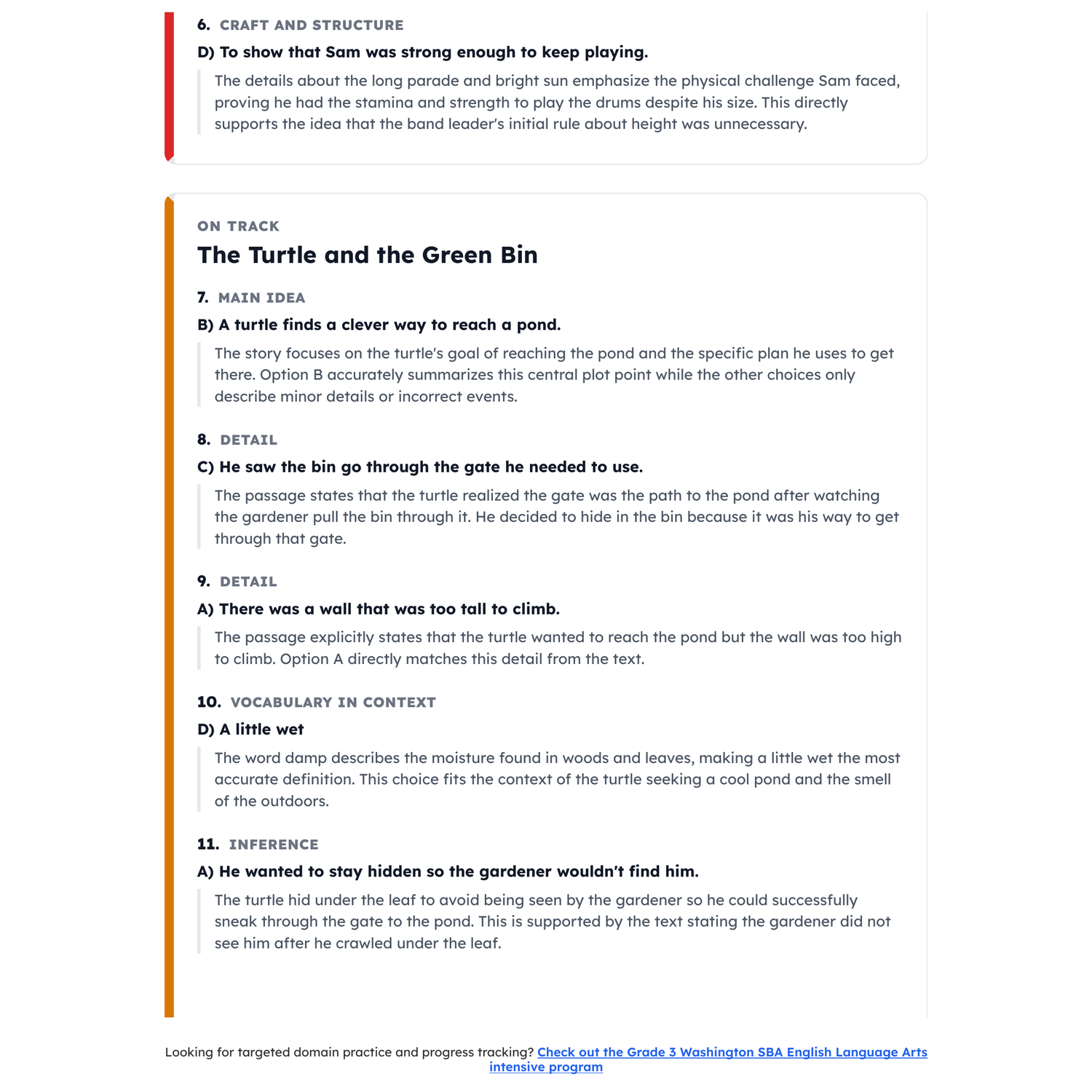 Washington SBA ELA Test Simulation | 3rd Grade | All 4 Levels (2367-2490+) preview 4
