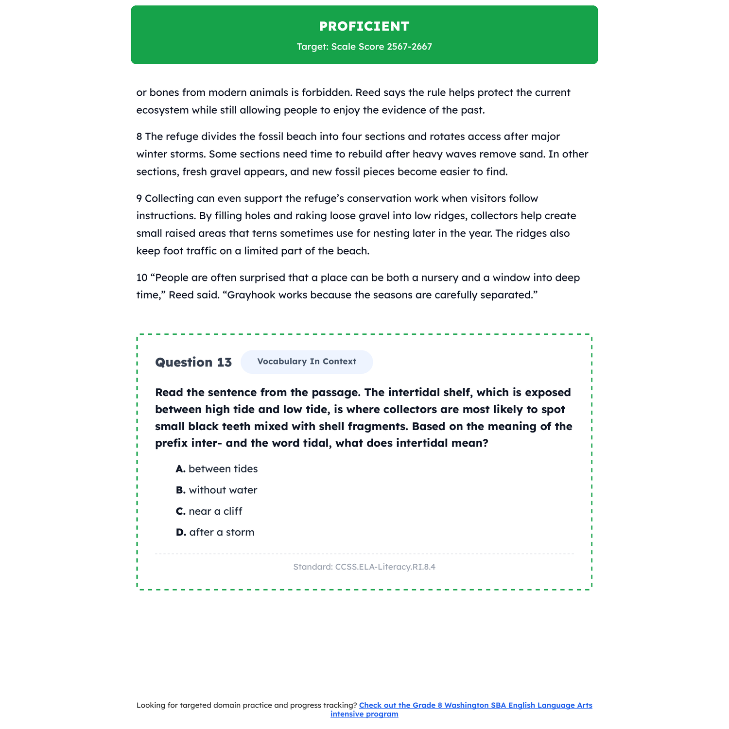 Washington SBA ELA Test Simulation | 8th Grade | All 4 Levels (2487-2668+) preview 3
