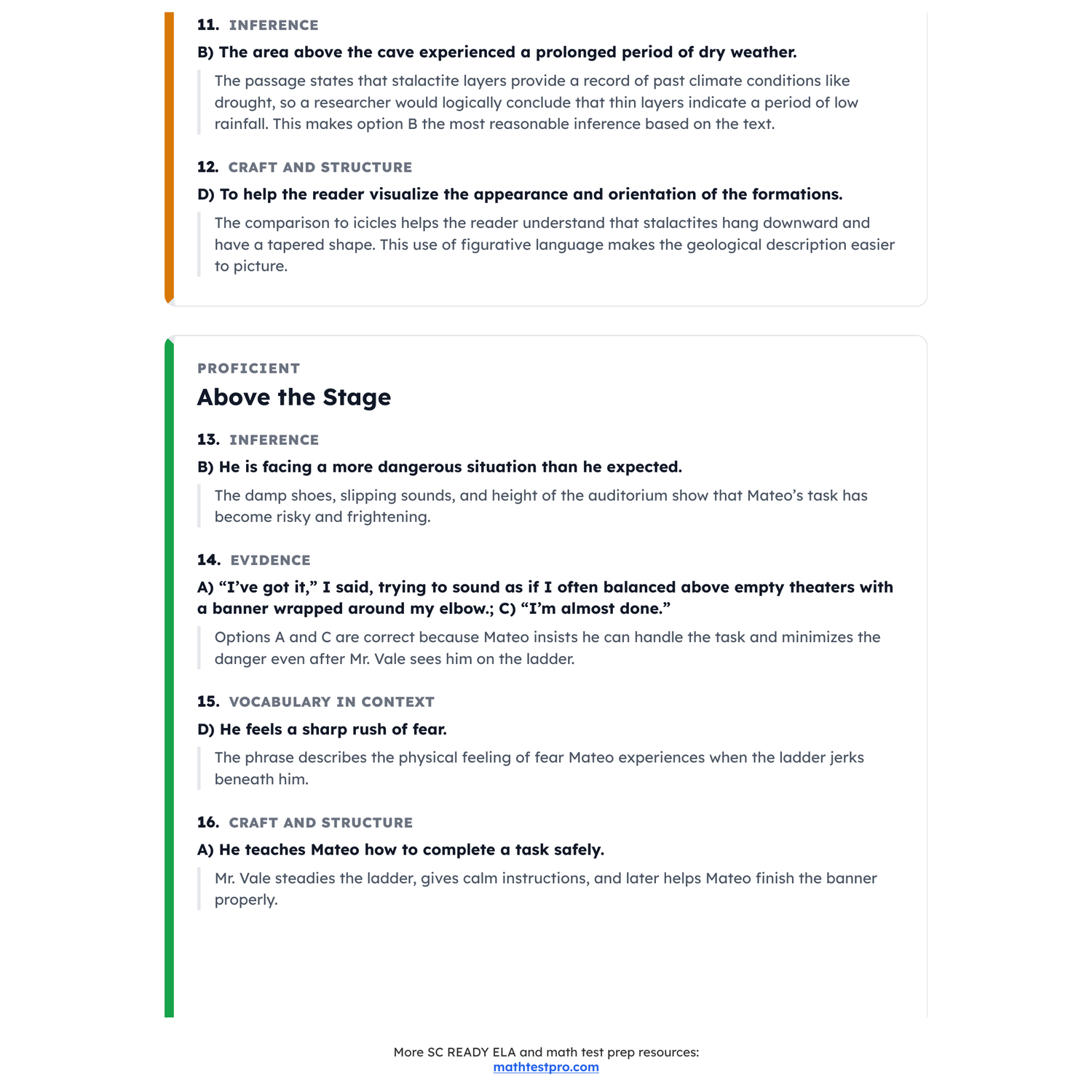 South Carolina SC READY ELA Test Simulation | 7th Grade | All 4 Levels (100-925) preview 4