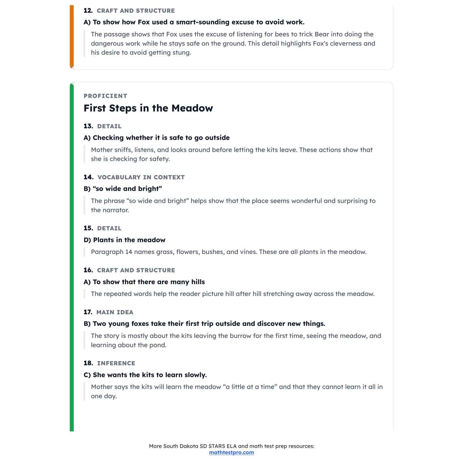 South Dakota SD STARS ELA Test Simulation | 3rd Grade | Scale Score 2367-2490+ preview 4