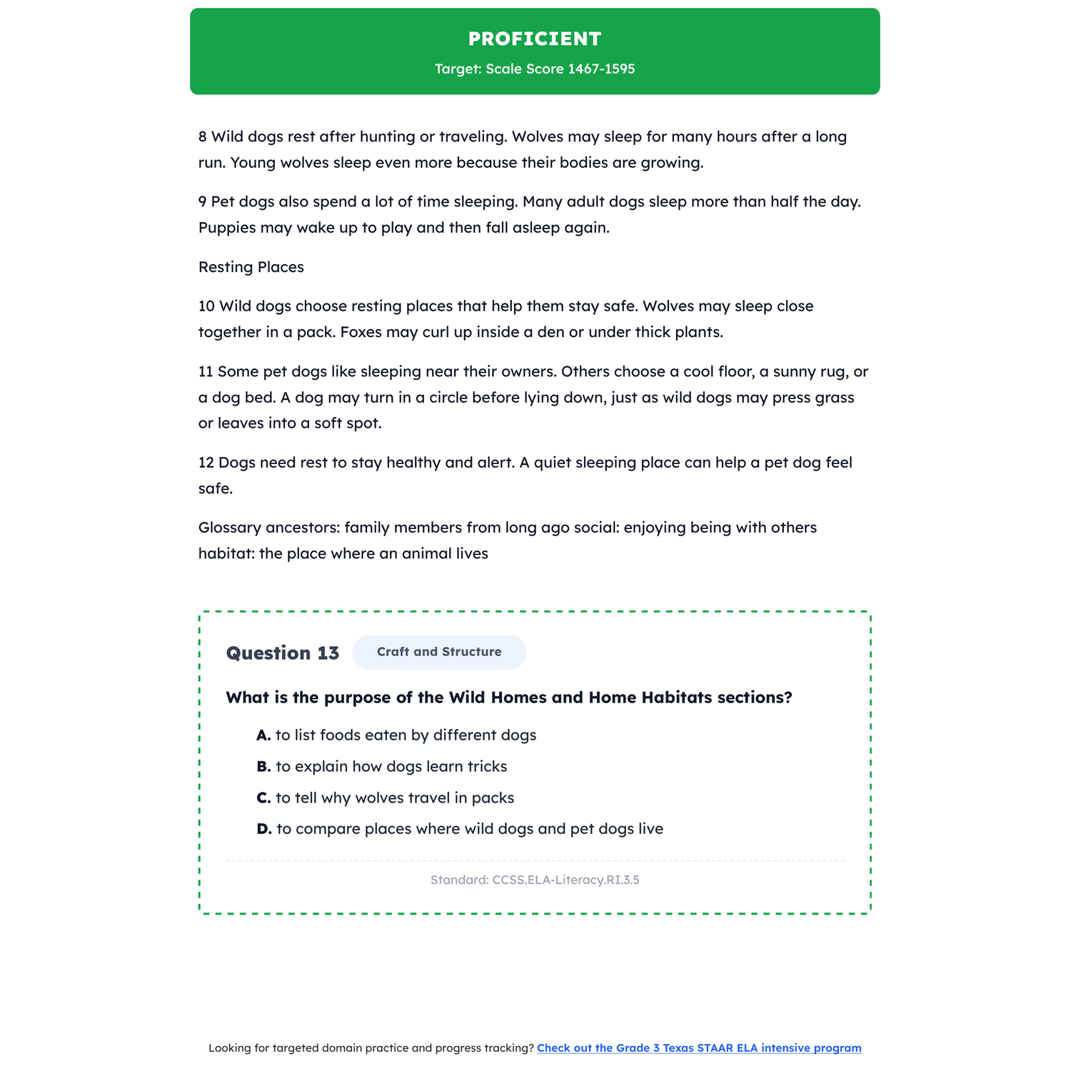 Texas STAAR ELA Test Simulation | 3rd Grade | All 4 Levels (1345-1596+) preview 3