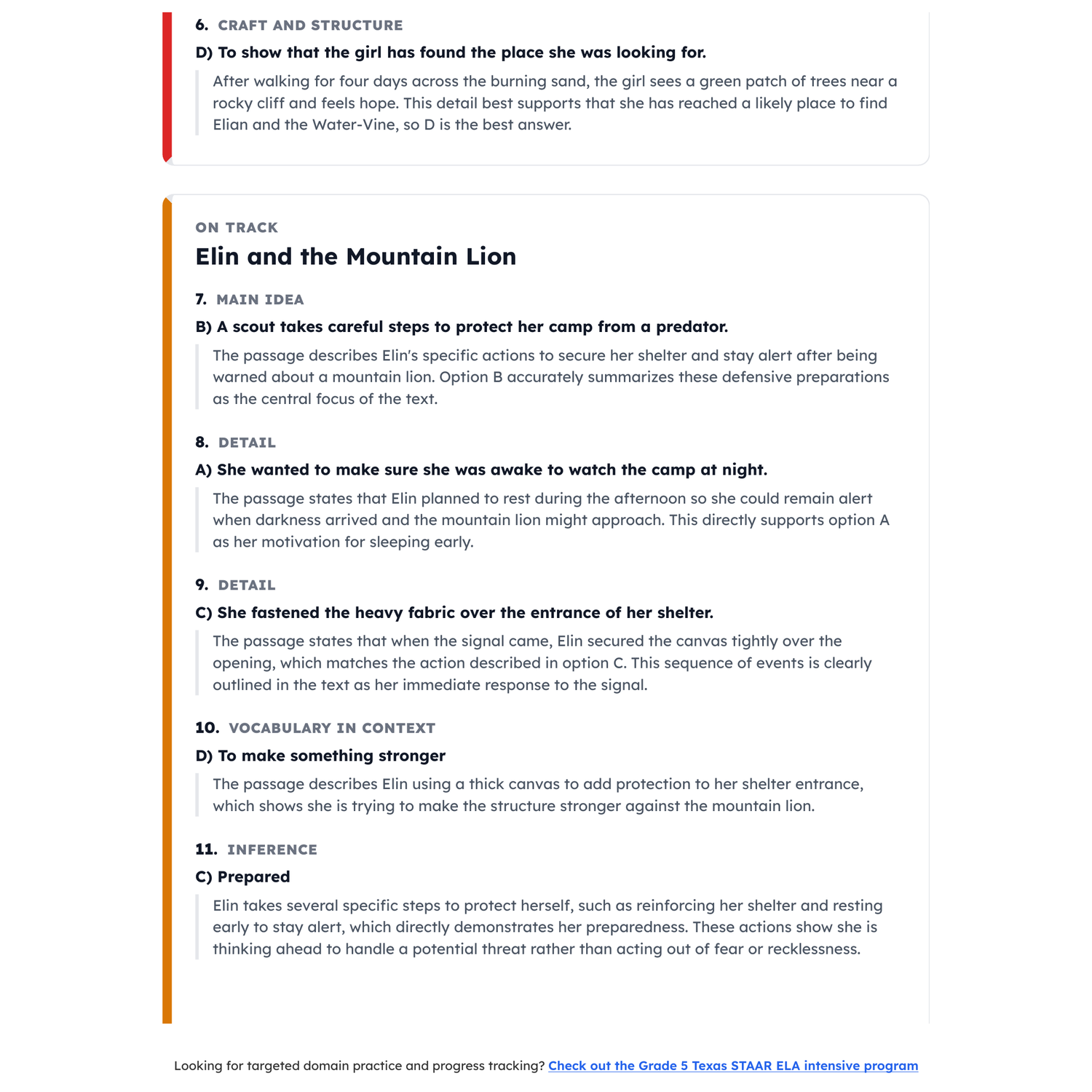 Texas STAAR ELA Test Simulation | 5th Grade | All 4 Levels (1475-1700+) preview 4