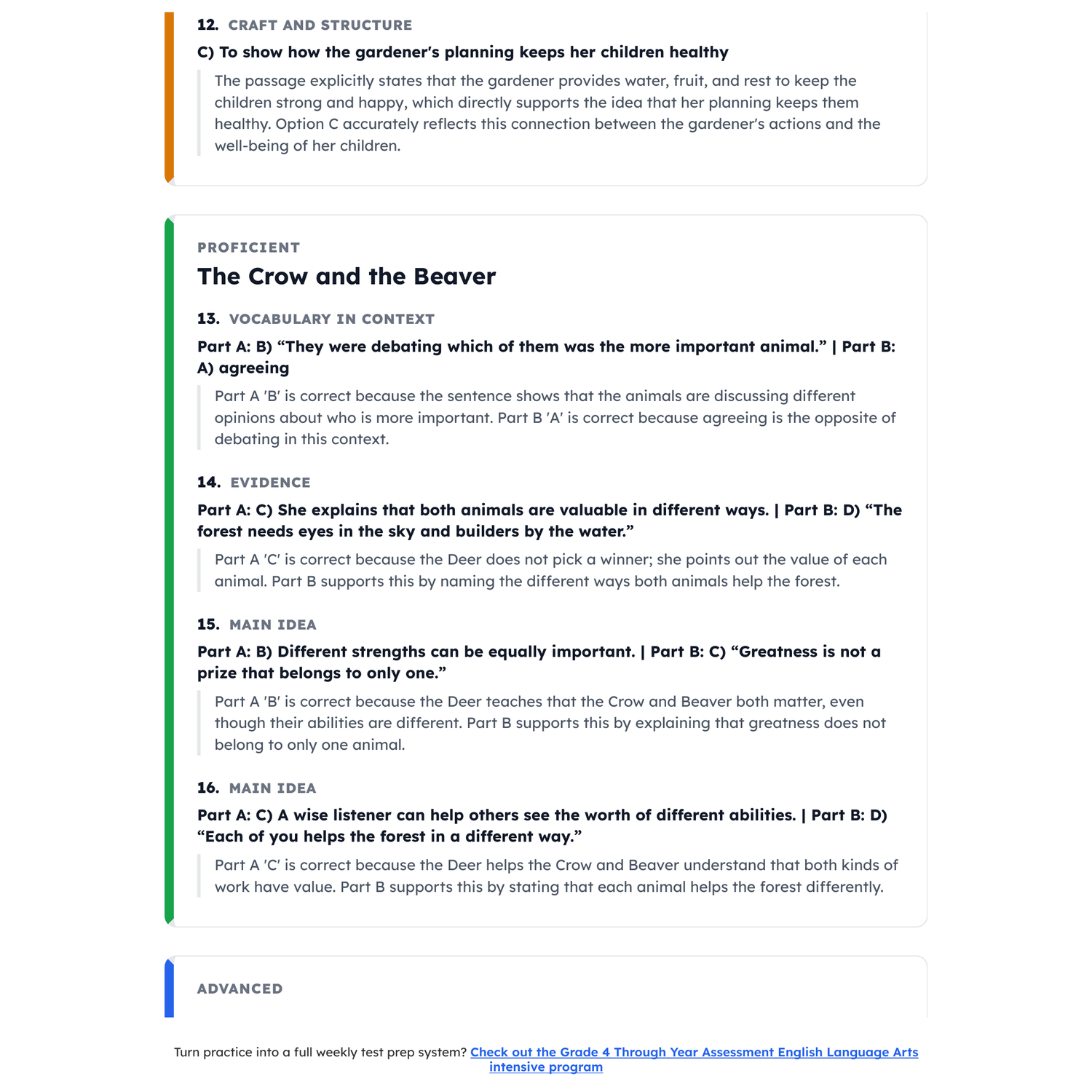 Maine Through Year Assessment ELA Test Simulation | 4th Grade | 1400-1600 preview 4