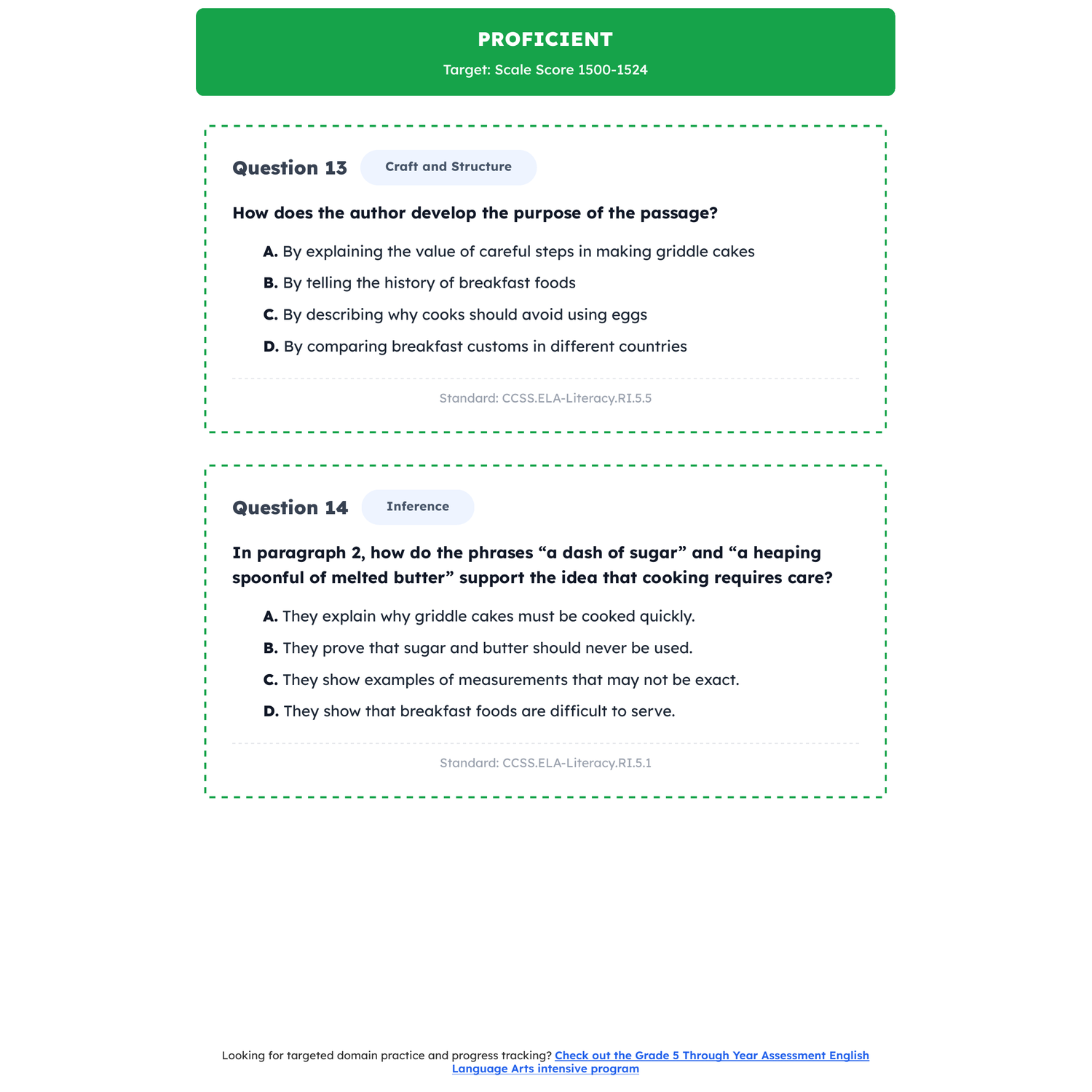 Maine Through Year Assessment ELA Test Simulation | 5th Grade | 1400-1600 preview 3