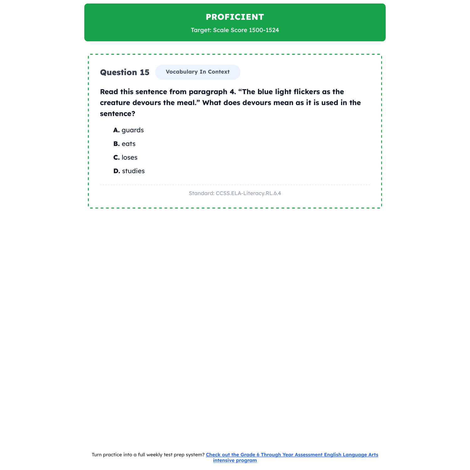 Maine Through Year Assessment ELA Test Simulation | 6th Grade | 1400-1600 preview 3