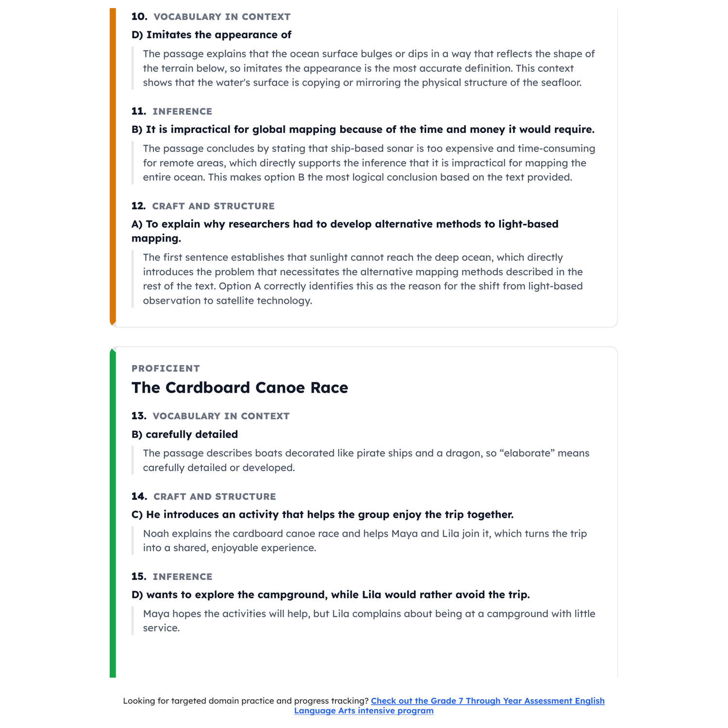 Maine Through Year Assessment ELA Test Simulation | 7th Grade | 1400-1600 preview 4