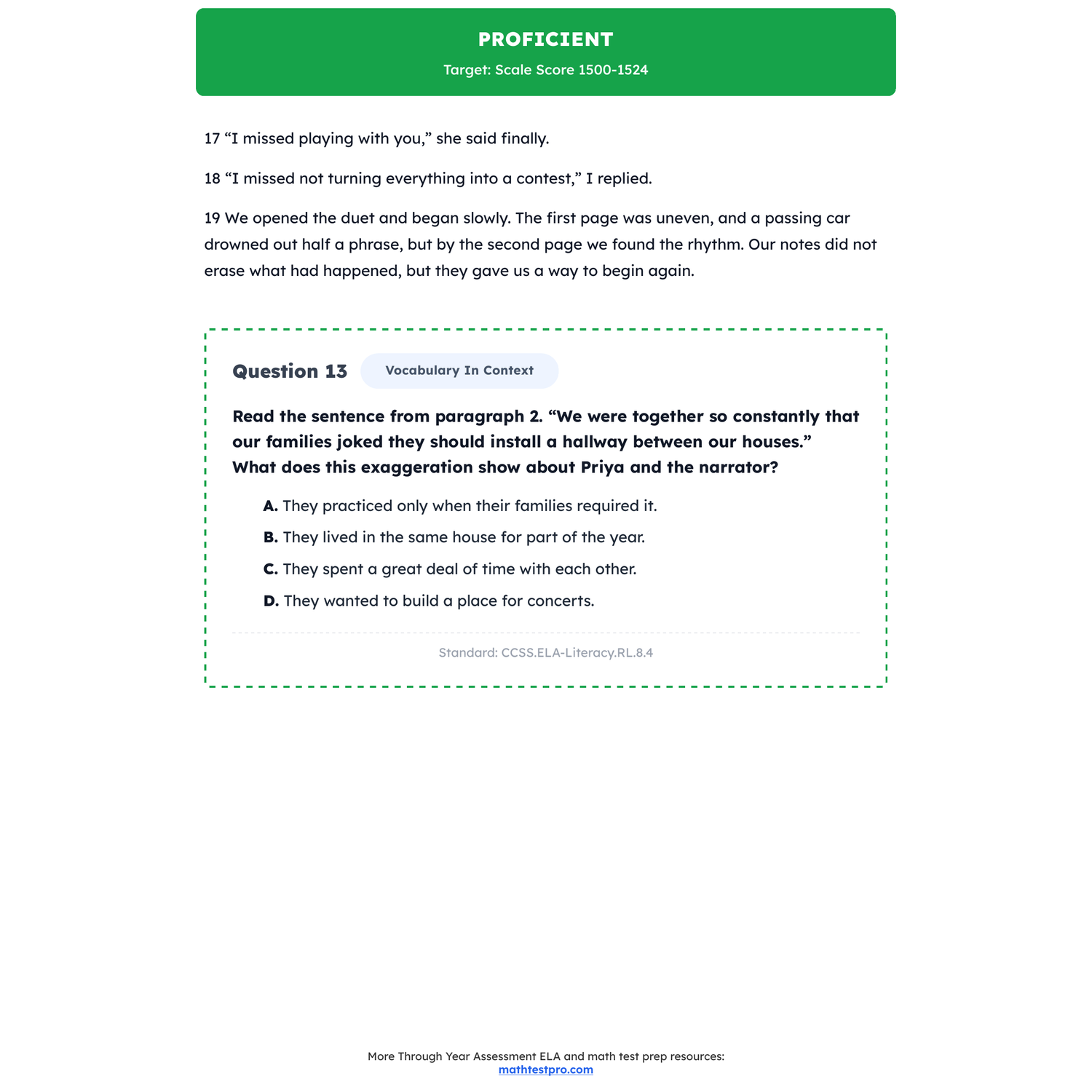 Maine Through Year Assessment ELA Test Simulation | 8th Grade | 1400-1600 preview 3