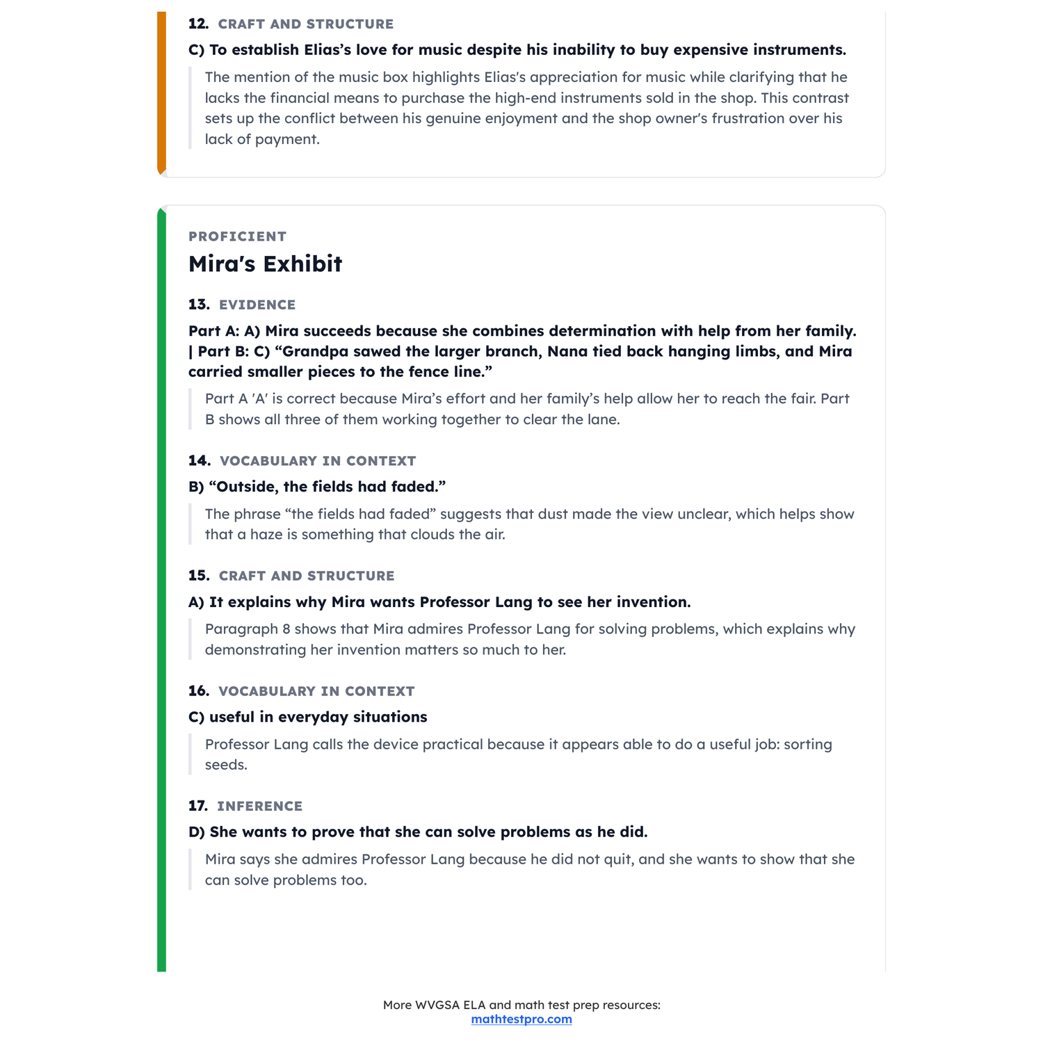 West Virginia WVGSA ELA Test Simulation | 6th Grade | All 4 Levels (460-830) preview 4