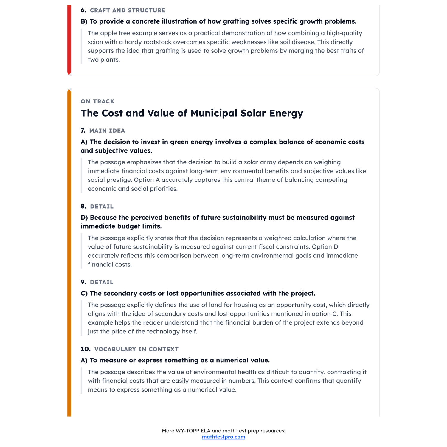 Wyoming WY-TOPP ELA Test Simulation | 8th Grade | All 4 Levels (200-925) preview 4
