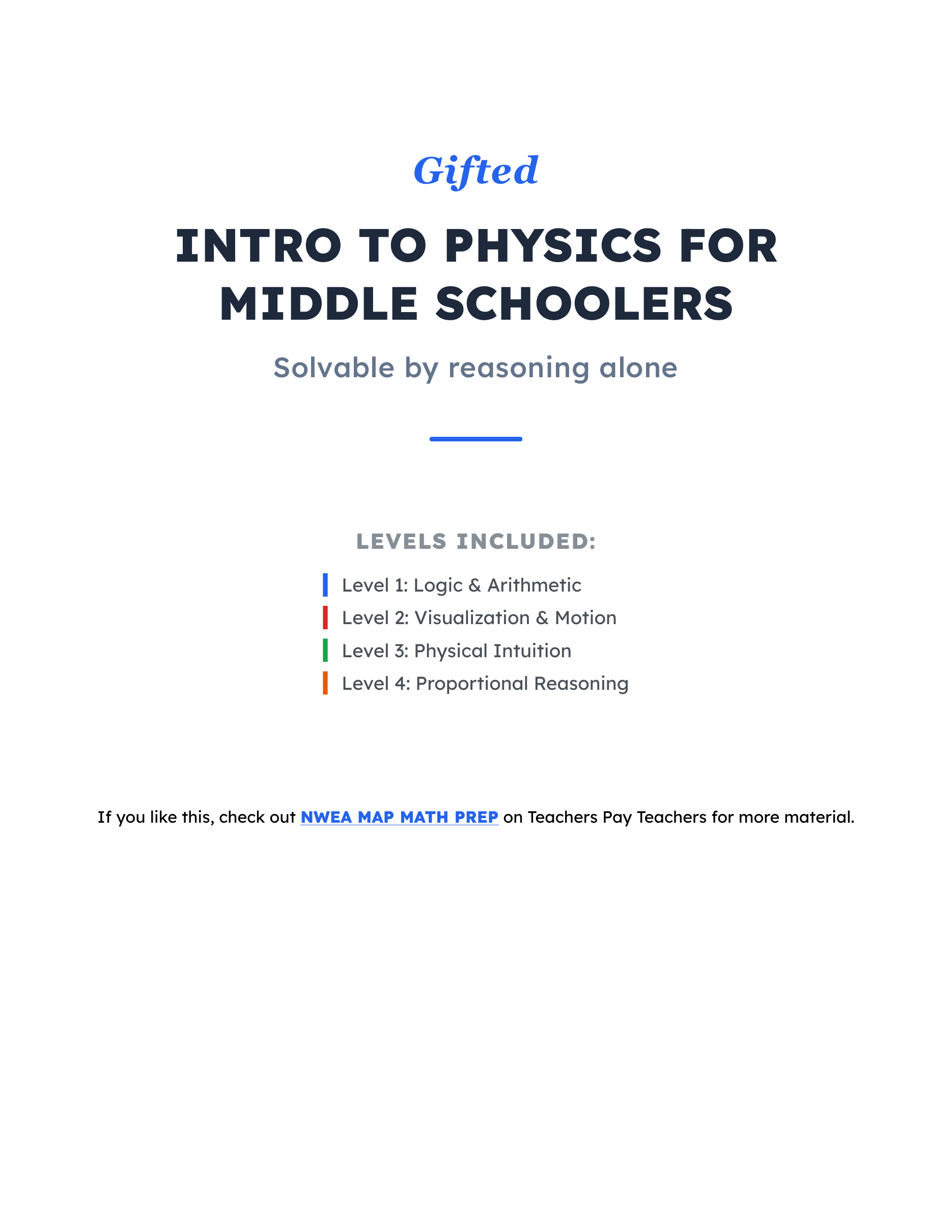 [Middle School - Gifted] Intro To Physics